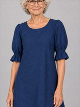 Verbena™ Blue Loose Short Sleeve Mini Dress