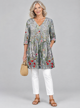 Audrey™ Long Blouse with V-Neck