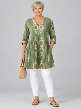Everly™ Long Blouse with V-Neck