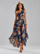 Marguerite™ One Shoulder Watercolour Floral Maxi Dress