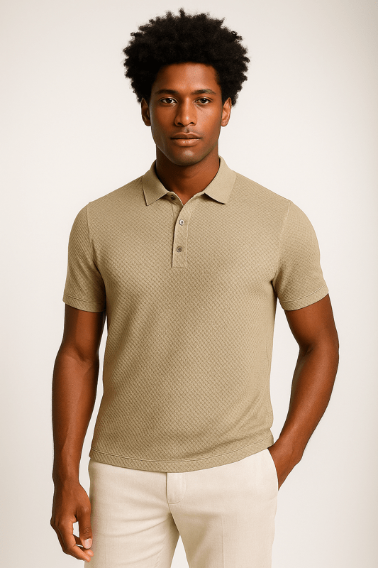 THE MAYFAIR SHORT SLEEVE POLO - Apricot | NIOR MEN