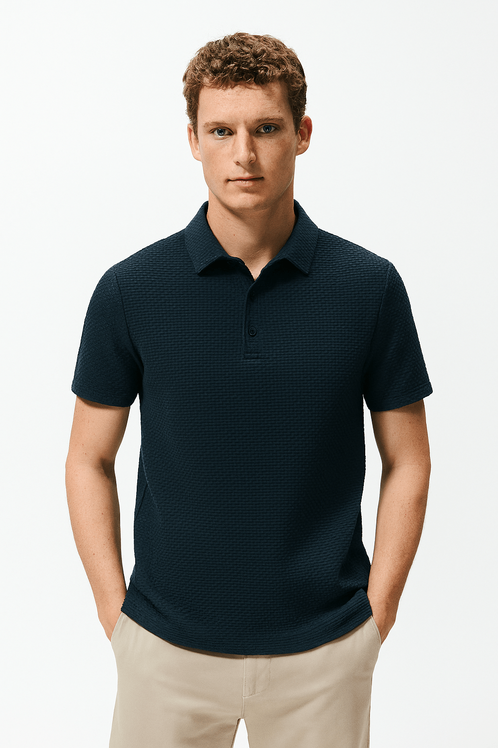 THE MAYFAIR SHORT SLEEVE POLO - Apricot | NIOR MEN