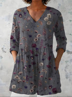 Addison™ Long Blouse with V-Neck