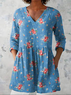 Lucia™ Long Blouse with V-Neck