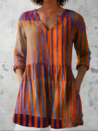 Amaia™ Long Blouse with V-Neck