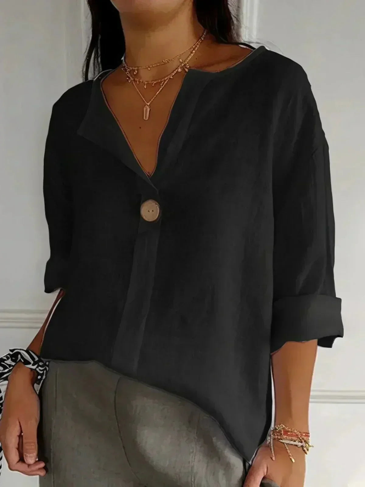 Zamma™ Relaxed V-Neck Top