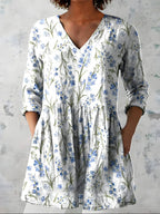 Lenora™ Long Blouse with V-Neck
