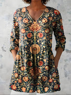 Lilian™ Long Blouse with V-Neck