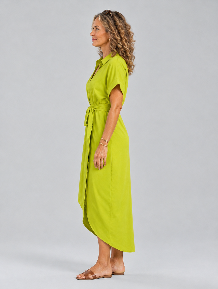 Zuleika™ Lime Flowing Midi Dress