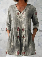 Everly™ Long Blouse with V-Neck