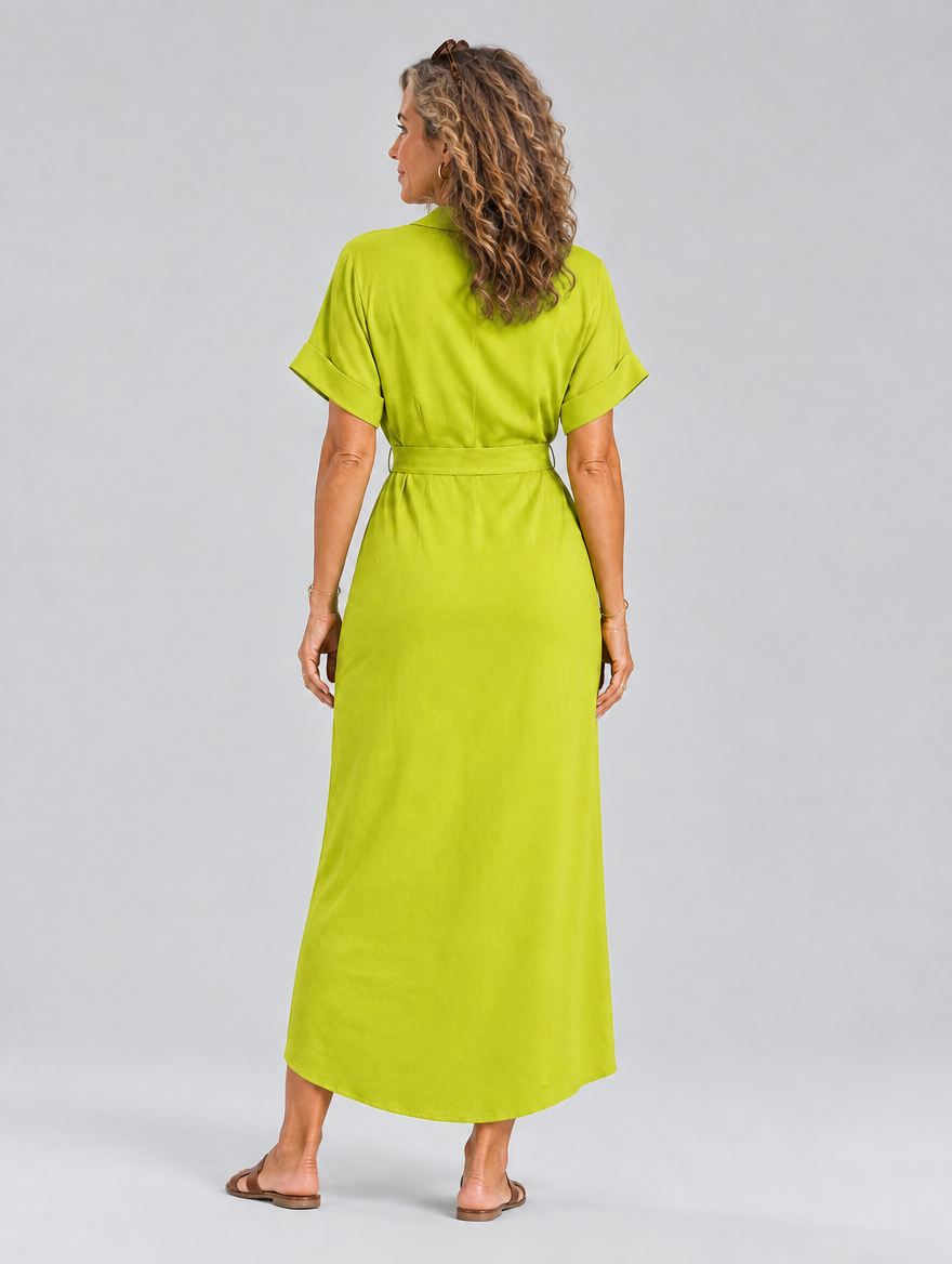 Zuleika™ Lime Flowing Midi Dress