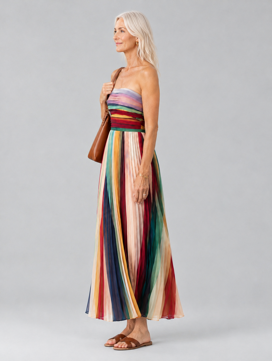 Iolanthe™ Rainbow Print Long Flowing Dress