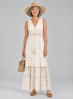 Calanthe™ Beige Boho Flowing Dress