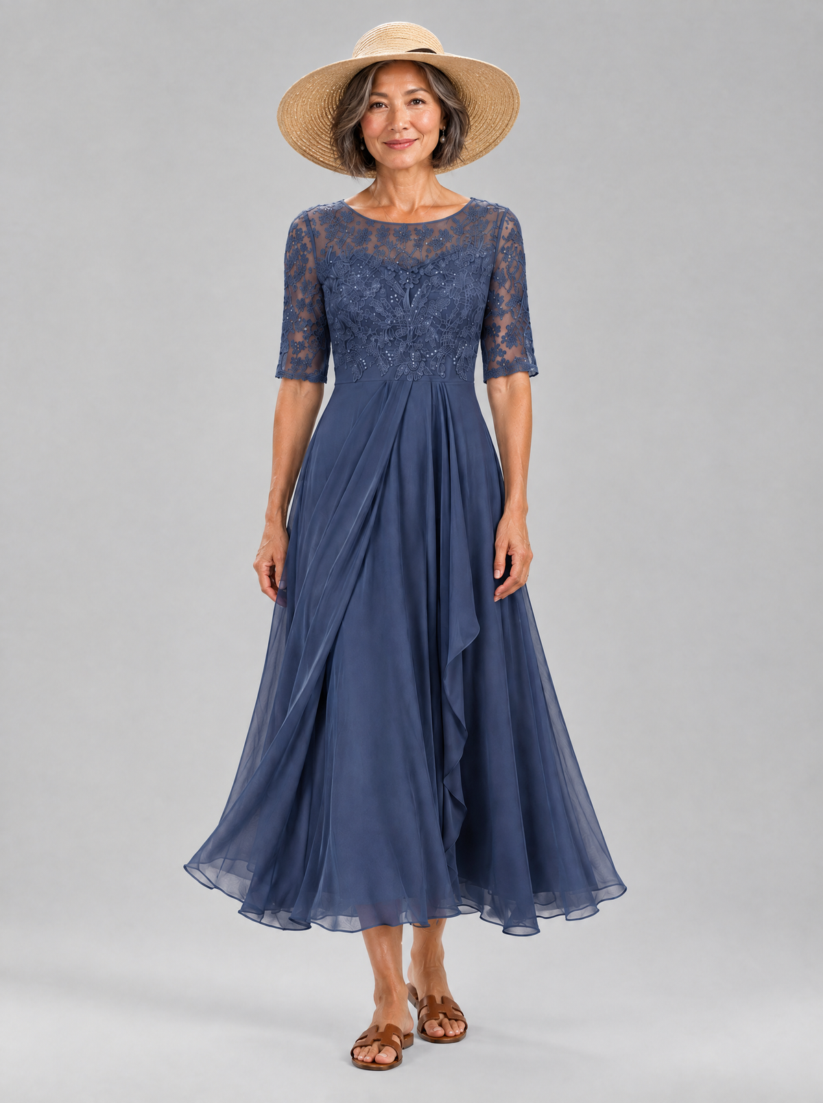 Aurelie dress in Blue, front view
