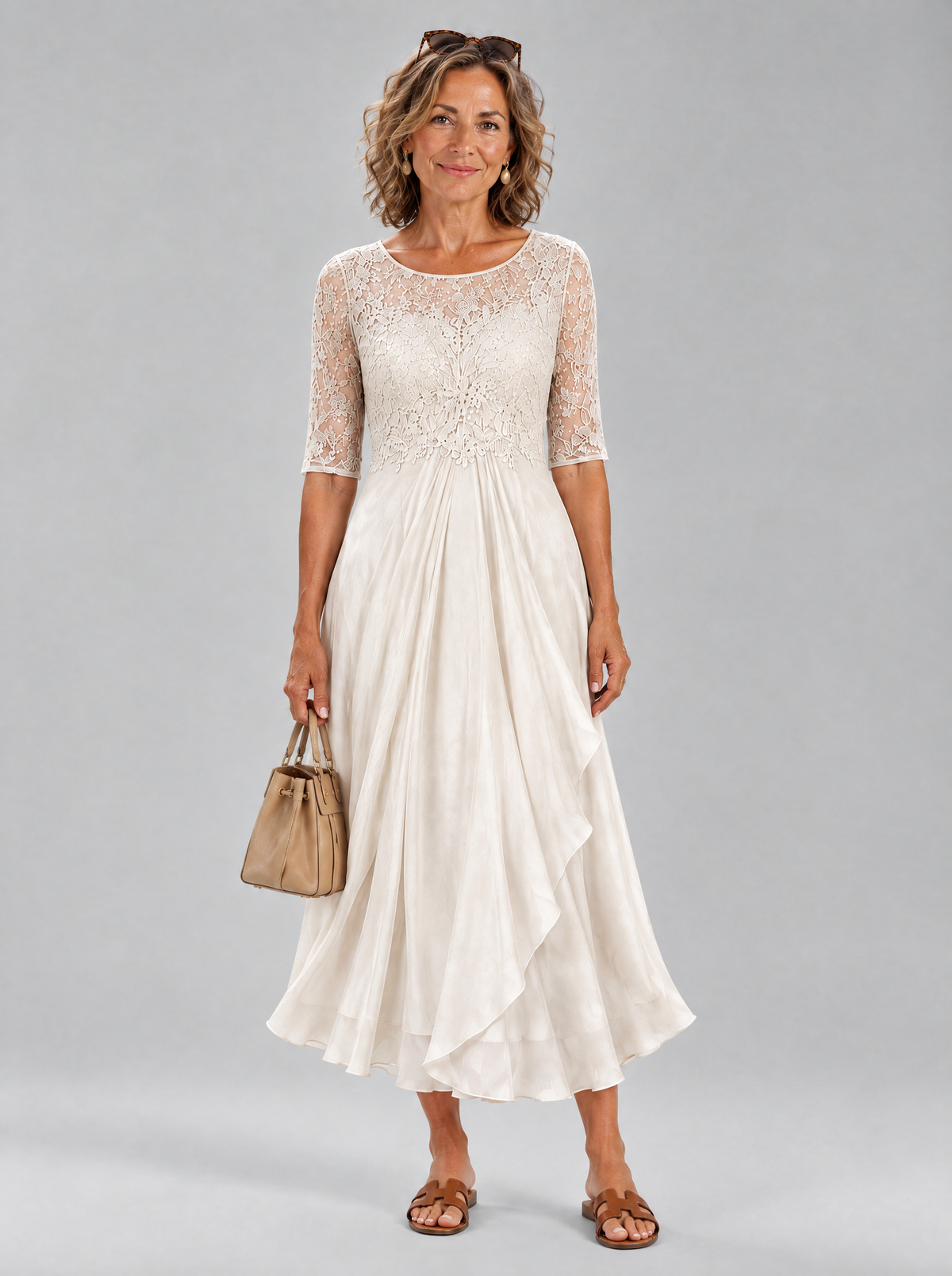 Aurelie dress in White, front view
