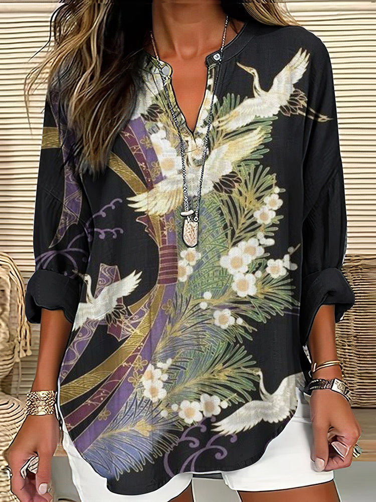 Penelope™ Elegant Flight Print Blouse