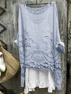 Evelyn™ Dual-Hem Printed Blouse