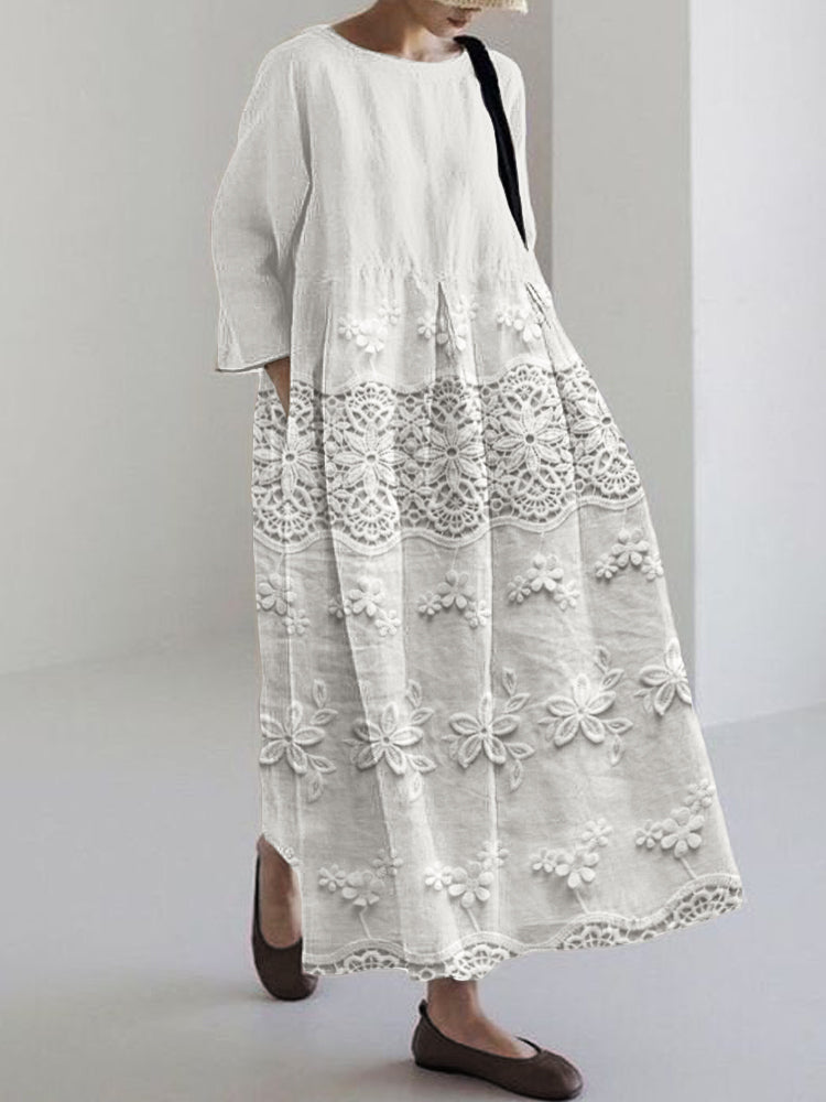Ava™ Lace Printed Dress