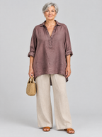 Beverly relaxed tunic in rose grey, front view