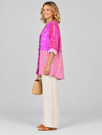 Fiona relaxed summer tunic, side view showing the relaxed fit