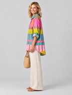 Susan relaxed summer tunic, side view showing the relaxed fit