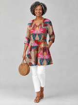 Cassidy™ Long Blouse with V-Neck