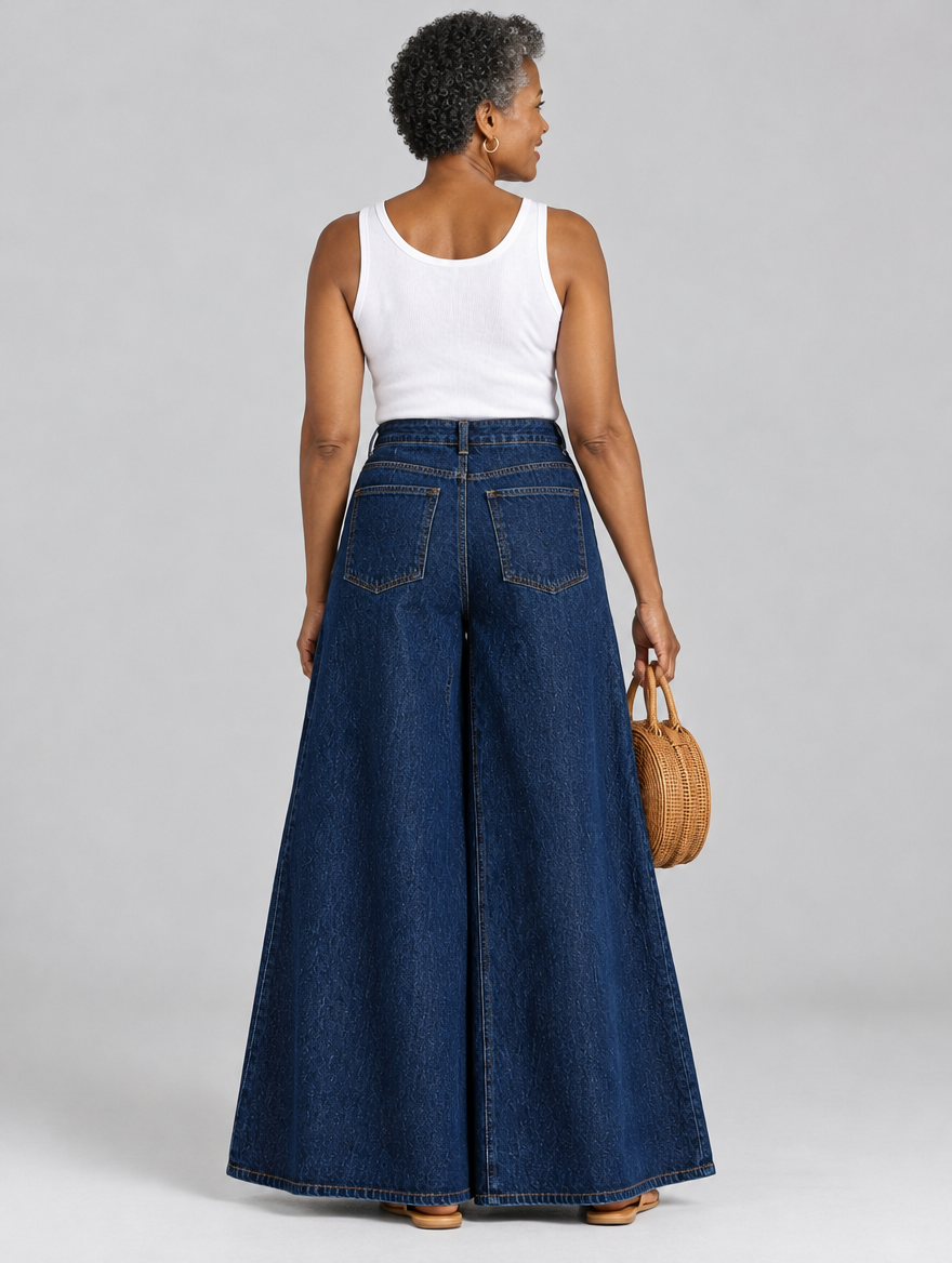 Lexi high waist jeans in dark indigo, back view