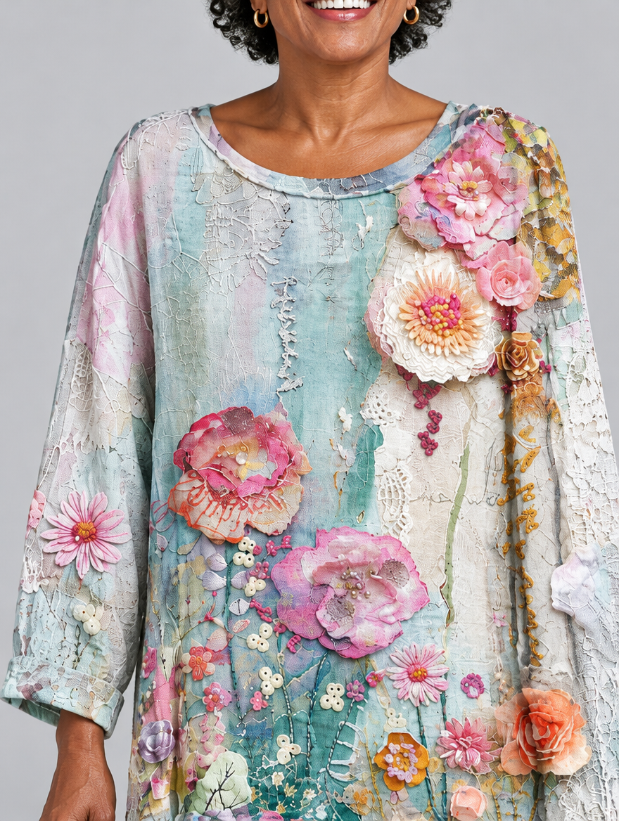 Chloe blouse, close up of print and neckline