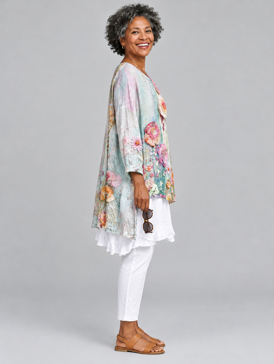 Chloe blouse in light blue, side view