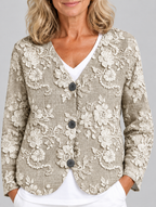 Eliana cardigan, close up of print and neckline