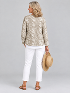 Eliana cardigan in khaki, back view