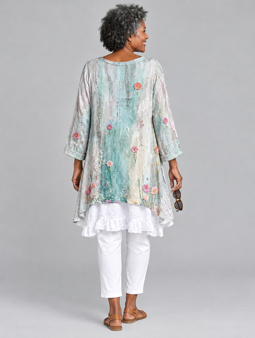 Chloe blouse in light blue, back view