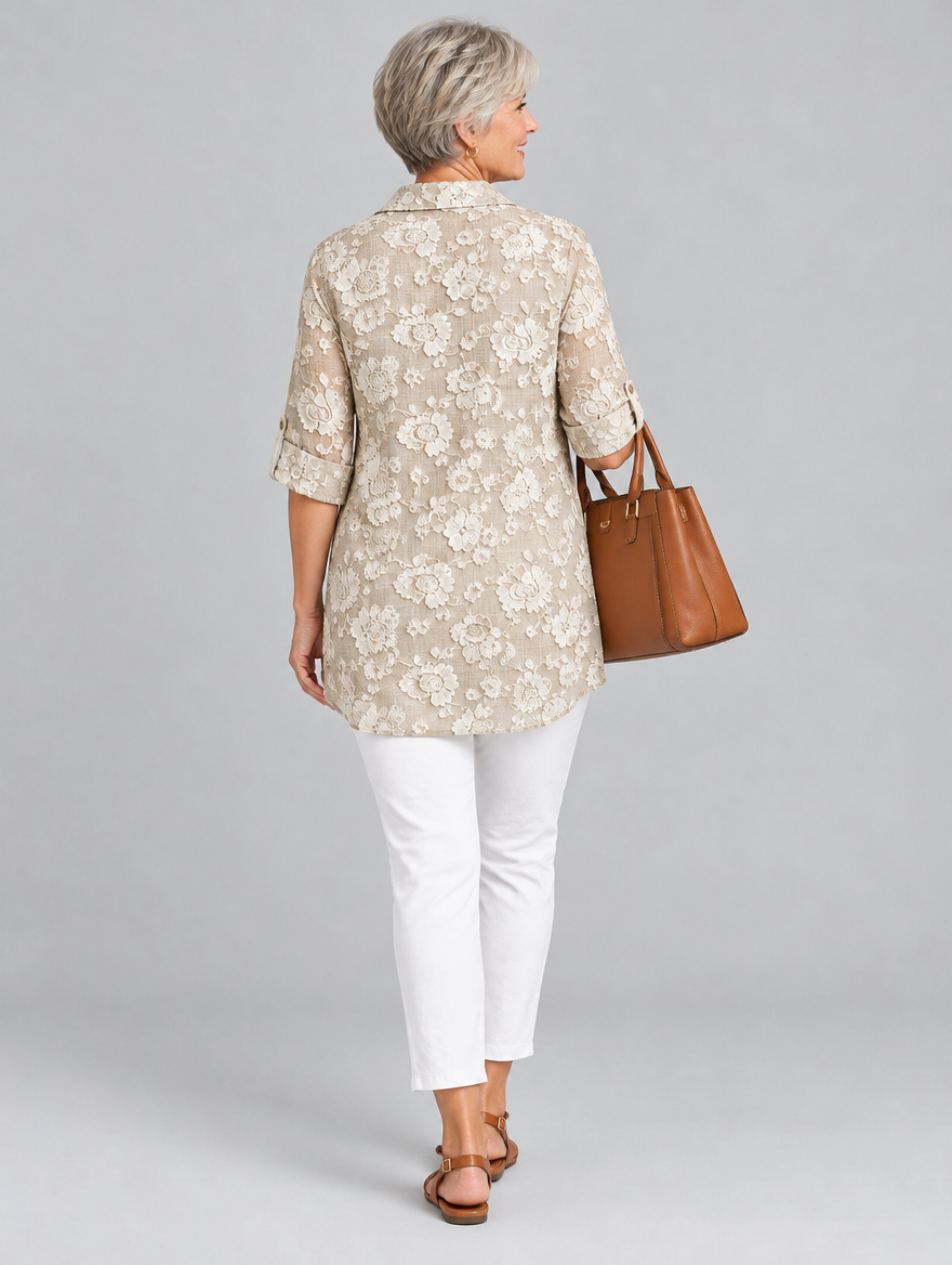 Elizabeth shirt in khaki, back view