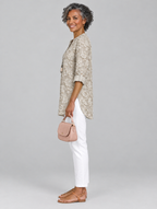 Isabella blouse in khaki, side view