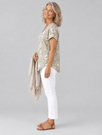 Mia top in khaki, side view
