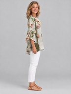 Charlotte top in light grey, side view