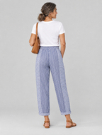 Rylie striped trousers in blue, back view