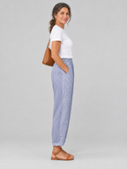 Rylie striped trousers in blue, side view
