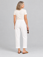 Clementine lightweight trousers in white, back view