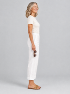 Clementine lightweight trousers in white, side view