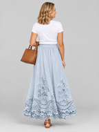 Ellie boho skirt in blue, back view