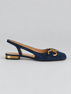 Daphne sandals in dark blue, side view