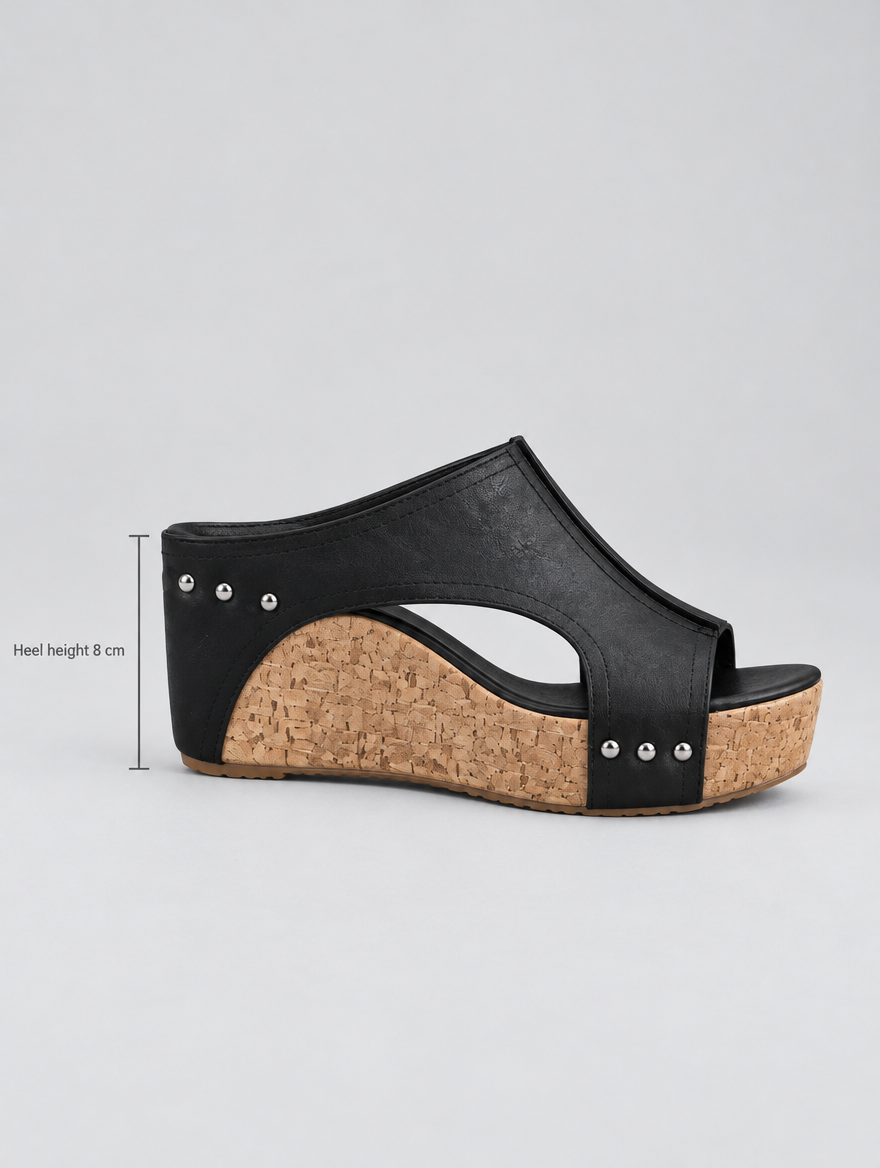 Melissa sandals in black, side view
