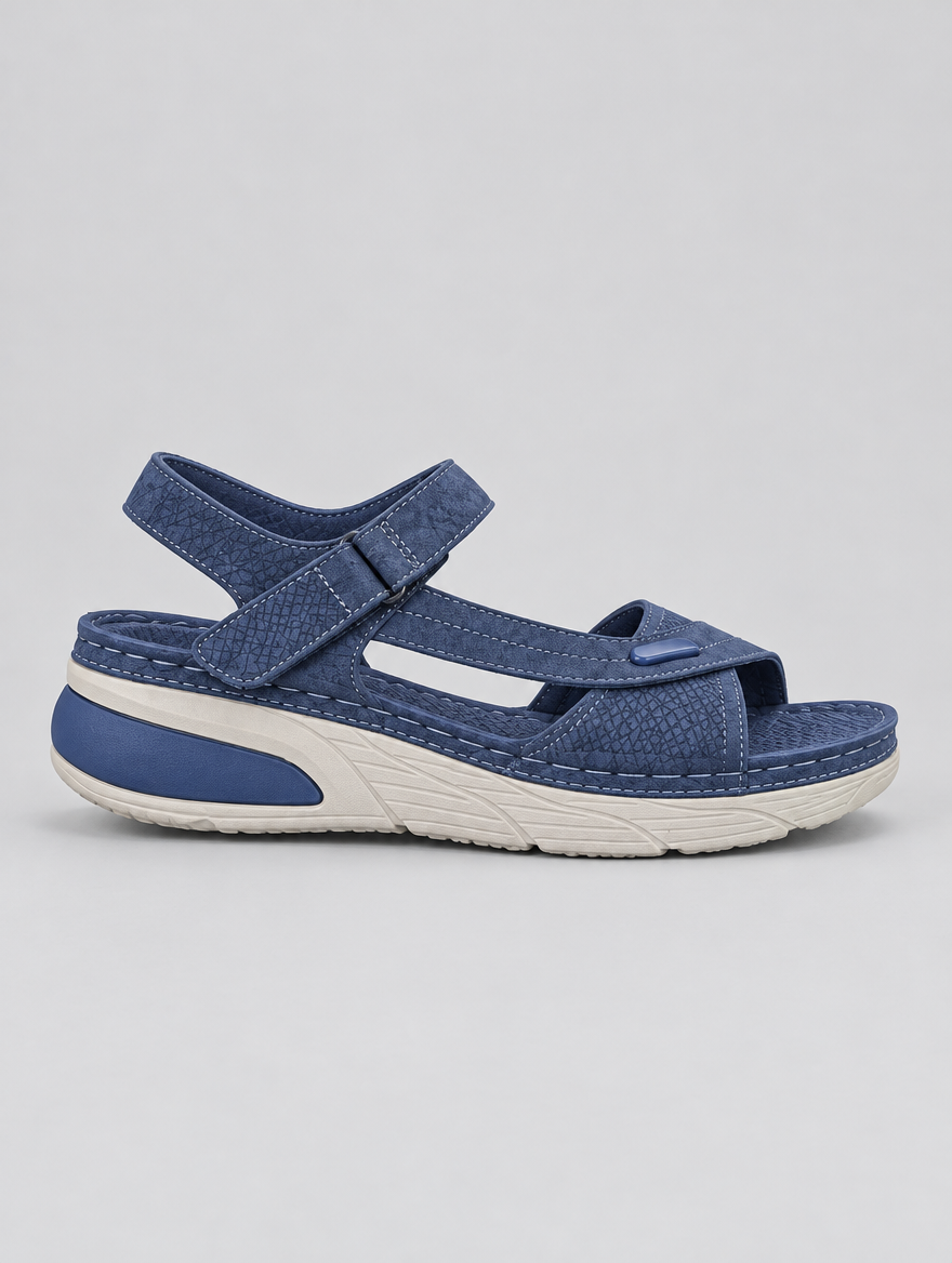 Helga sandals in blue, side view