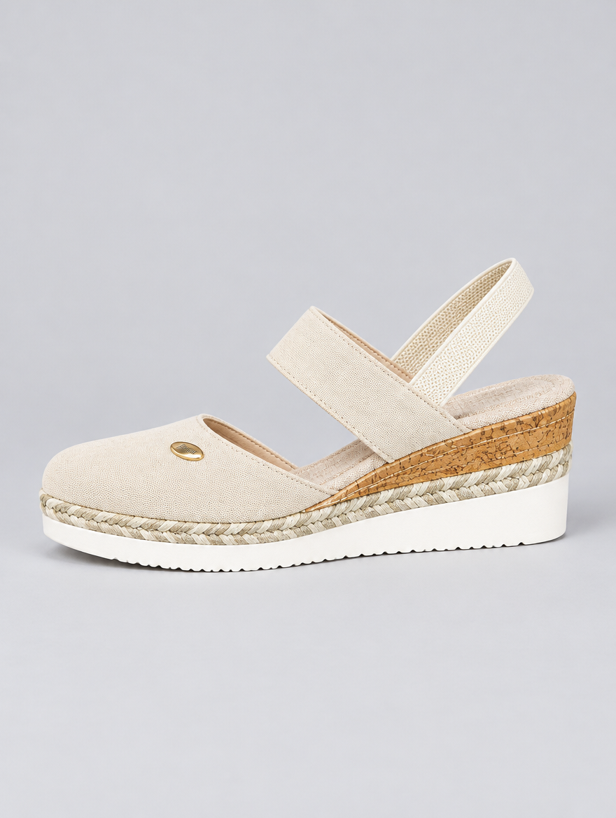 Brenda sandals in white, side view