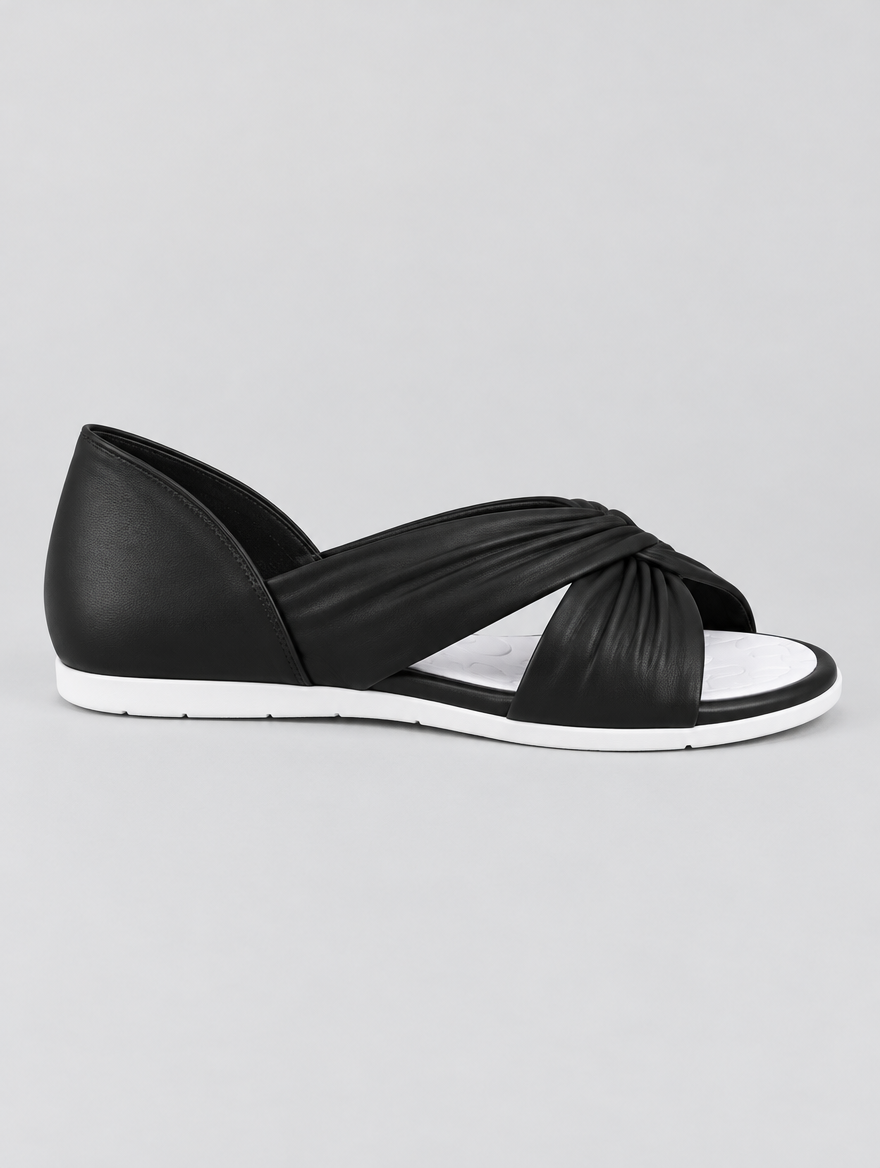 Anna sandals in black, side view