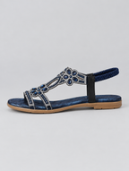 Oona sandals in blue, side view