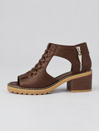 Ouida sandals in brown, side view