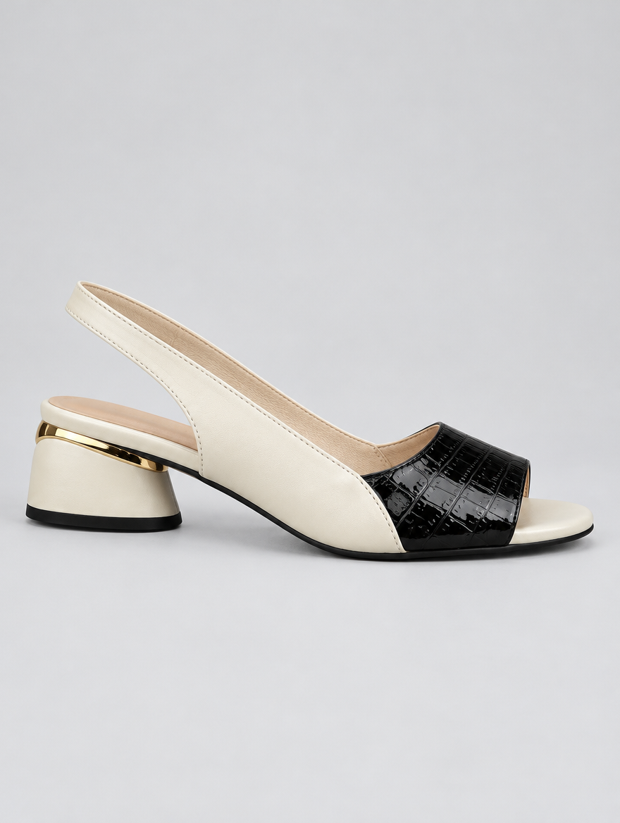 Destiny sandals in black, side view