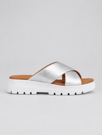 CloudWalk sandals in silver, side view